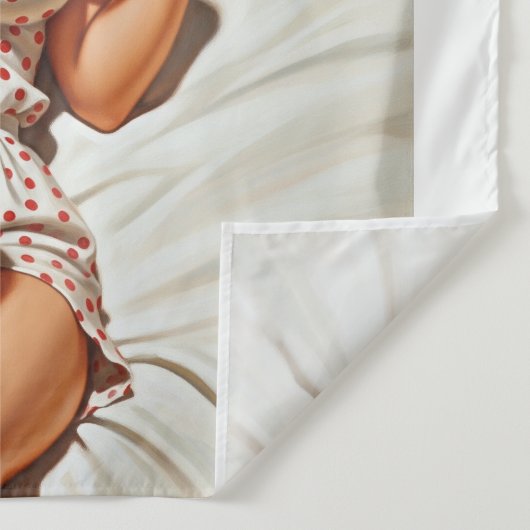 Retro Button-up Girl mit Red Polka Dot PJ's Wandteppich (Detail)