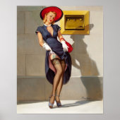 Retro Button-Up Girl Poster (Vorne)