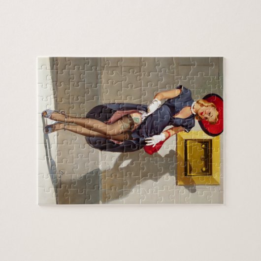 Retro Button-Up Girl Puzzle (Horizontal)