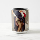 Retro Button-Up Girl Tasse (Zentrum)