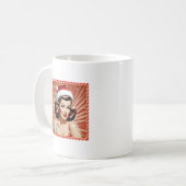 Retro Button Up Girl Weihnachten Kaffeetasse (Vorderseite Links)