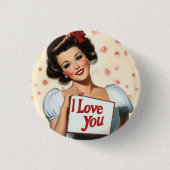 Retro-Button-Up-Liebe Button (Vorderseite)