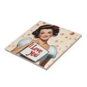 Retro-Button-Up-Liebe Fliese (Seite)