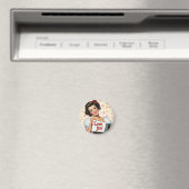 Retro-Button-Up-Liebe Magnet (In Situ (Geschirrspüler))