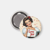 Retro-Button-Up-Liebe Magnet (Vorderseite/Rückseite)