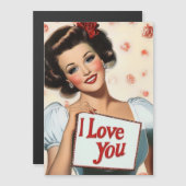 Retro-Button-Up-Liebe Magneteinladung (Vorne/Hinten)