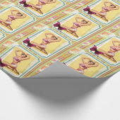 Retro-Button-Up-Mädchen Geschenkpapier (Ecke)