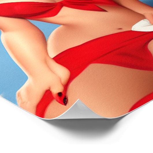 Retro Button-Up Poster mit Sinnlicher Drehung (Ecke)