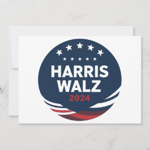 Retro-Button-Wahl für Demokraten Harris Waltz Einladung