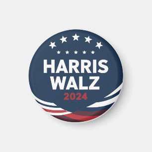 Retro-Button-Wahl für Demokraten Harris Waltz Magnet