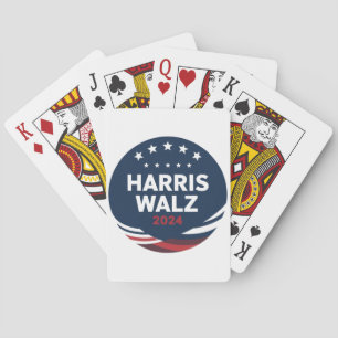 Retro-Button-Wahl für Demokraten Harris Waltz Spielkarten