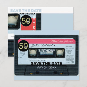 Retro C Audiotape 50. Geburtstagspartei Rett Datum Einladungspostkarte