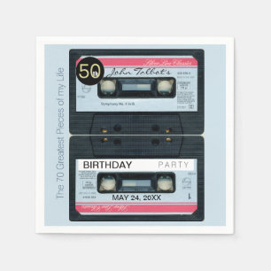 Retro C Audiotape 50. Geburtstagsparty Paper N Serviette