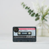 Retro C Audiotape Cassette 80er DJ Business Cards Visitenkarte (Stehend Vorderseite)