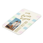 Retro Cabana Stripes Hochzeit Magnet (Linke Seite)