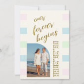 Retro Cabana Stripes Hochzeit Save The Date (Vorderseite)