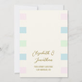 Retro Cabana Stripes Hochzeit Save The Date (Rückseite)