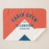 Retro Cabin Crew Peronalized Destination Red Navy Sherpadecke (Vorderseite (Horizontal))