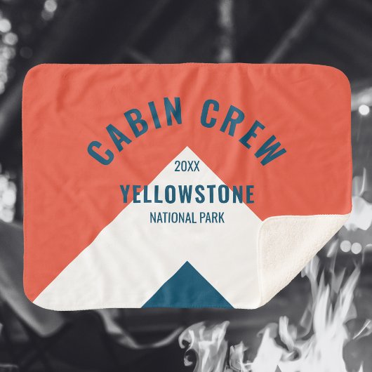 Retro Cabin Crew Peronalized Destination Red Navy Sherpadecke