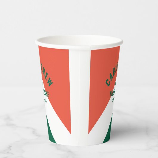 Retro Cabin Crew Peronalized Zielort Grün rot Pappbecher (Rechts)