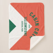 Retro Cabin Crew Peronalized Zielort Rot Grün Sherpadecke (Vorderseite)