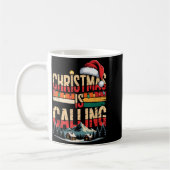 Retro Cabin Snowy Christmas Calling Lights Holiday Kaffeetasse (Links)