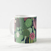 Retro Cactus Design: Nahtlose Textur Kaffeetasse (Vorderseite Links)