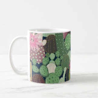 Retro Cactus Design: Nahtlose Textur Kaffeetasse