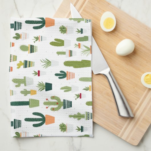 Retro Cactus Kitchtuch Geschirrtuch (Viertel Falte)