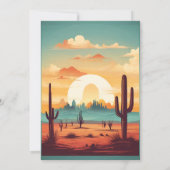 Retro Cactus Wedding Einladung (Rückseite)