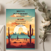 Retro Cactus Wedding Einladung