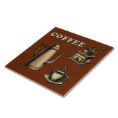 Retro-Café-Cafe-Muster Fliese (Seite)