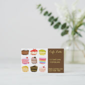 Retro Cafe Café niedliche Kuchenscheiben Visitenkarte (Stehend Vorderseite)