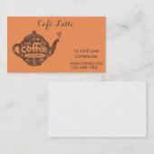 Retro Café Café Vintage stilvolle Orange Visitenkarte (Vorne/Hinten)