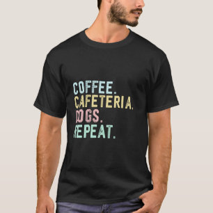 Retro-Café-Hunde Kantinenarbeiter Liebhaber T-Shirt