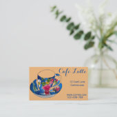 Retro Café Kaffeehaus Designer Teetasse Visitenkarte (Stehend Vorderseite)