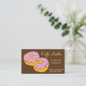 Retro Café Kaffeehaus niedliche Donuts Visitenkarte (Stehend Vorderseite)