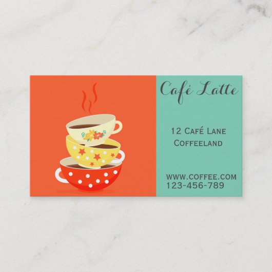 Retro Café Kaffeehaus Vintag stilvoll Visitenkarte (Vorderseite)