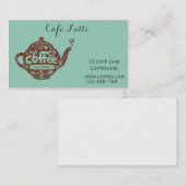 Retro Café Kaffeehaus Vintag stilvoll Visitenkarte (Vorne/Hinten)