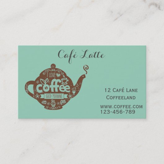Retro Café Kaffeehaus Vintag stilvoll Visitenkarte (Vorderseite)