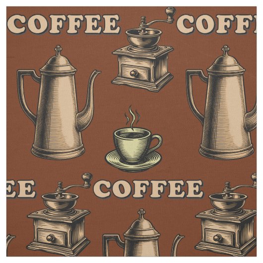 Retro-Café-Kaffeemuster Stoff (Muster)