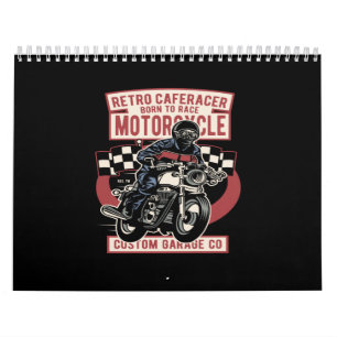 Retro-Cafe-Racer, geboren, um Motorrad zu rennen Kalender