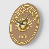 Retro-Café-Schildvorlage Große Wanduhr (Winkel)