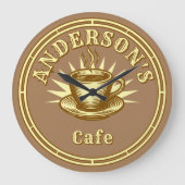 Retro Cafe Sign Template Große Wanduhr (Vorderseite)
