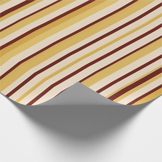 Retro Café Stripe Wrap Geschenkpapier (Ecke)