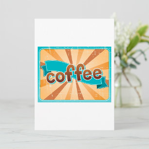 Retro-Café-Typografie Teal-Braun-Sonnenstrahl Einladung