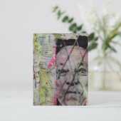 retro caged man junk journal Mixed Media Collage Postkarte (Stehend Vorderseite)