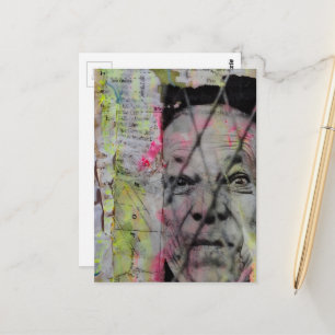 Retro-Caged-Man-Junk-Journal-Mixed-Media-Collage Postkarte