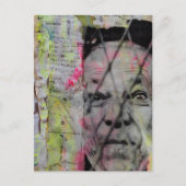 retro caged man junk journal Mixed Media Collage Postkarte (Vorderseite)
