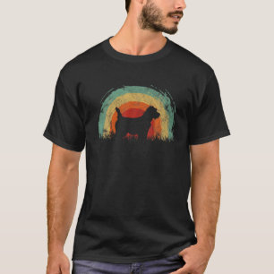 Retro Cairn Terrier Vintage Regenbogen Hund Männer T-Shirt